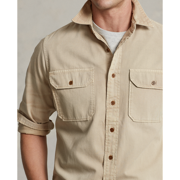 Chemise workwear classique en denim Polo Ralph Lauren en Kaki Lorain 7