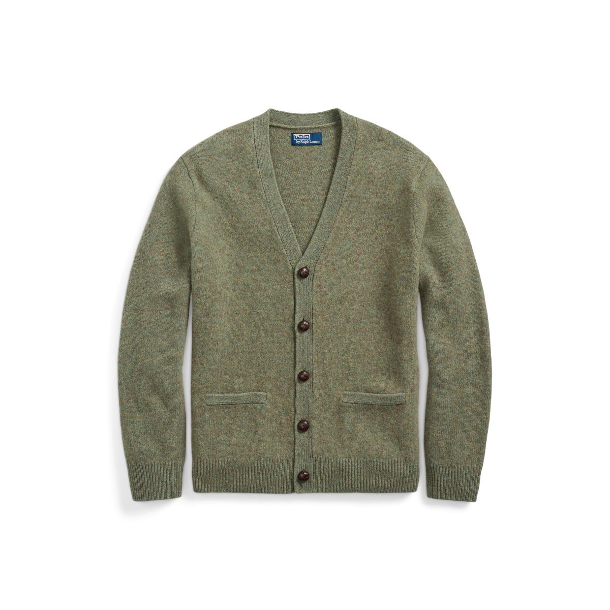 Suede Patch Wool Cashmere Cardigan