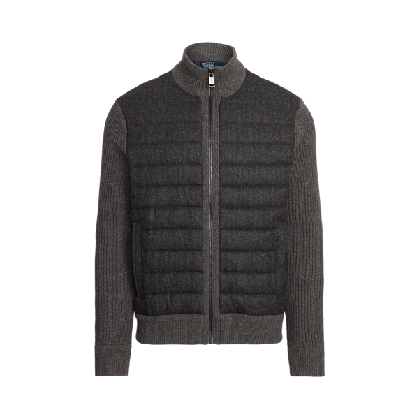 Pull zipp&eacute; hybride laine et cachemire