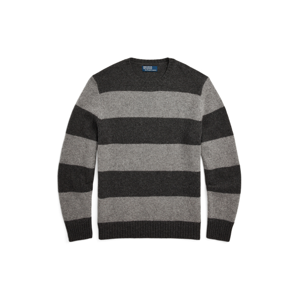 Suede-Patch Striped Wool-Blend Jumper Polo Ralph Lauren 1