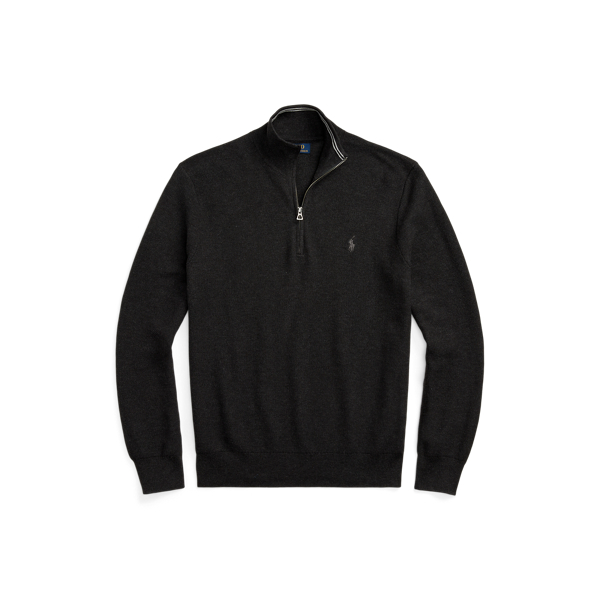 Dark Granite Heather Mesh-Knit Cotton Quarter-Zip Sweater Polo Ralph Lauren 2