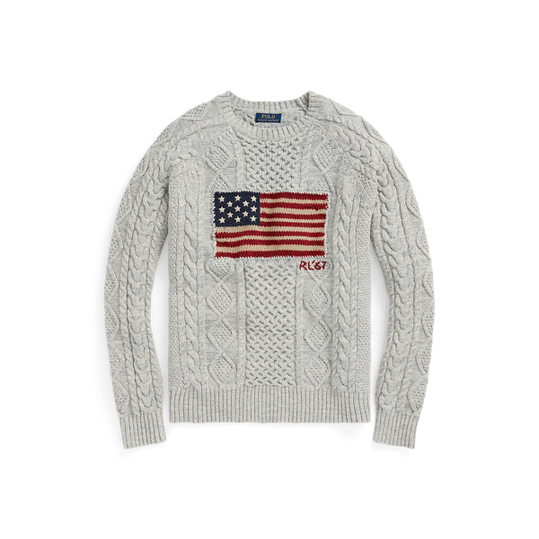 Aran Knit Flag Sweater