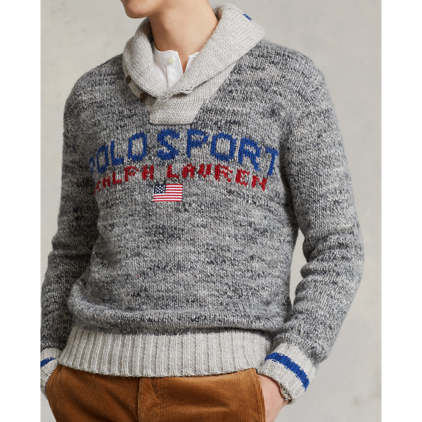 Camisola de malha Polo Sport com gola de lapela Polo Ralph Lauren em Grey Multi 6