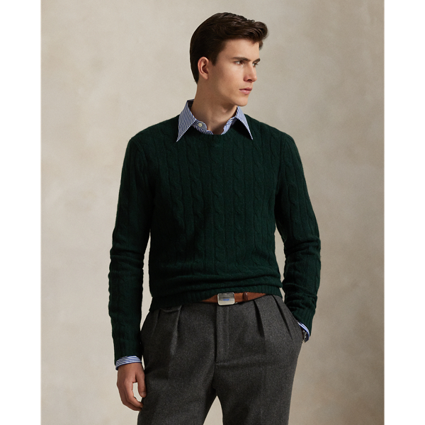 Green crew neck sweater mens on sale