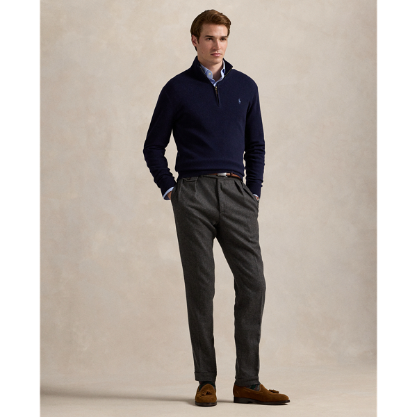 ★★POLO RALPH LAUREN★★ Our Quarter Zipper Sweater Navy MN Wool Quarter-Zip Sweater