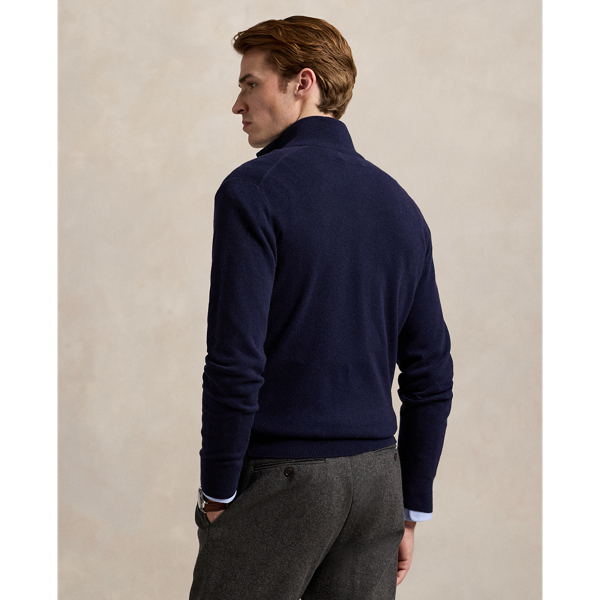 ★★POLO RALPH LAUREN★★ Our Quarter Zipper Sweater Navy MN Wool Quarter-Zip Sweater