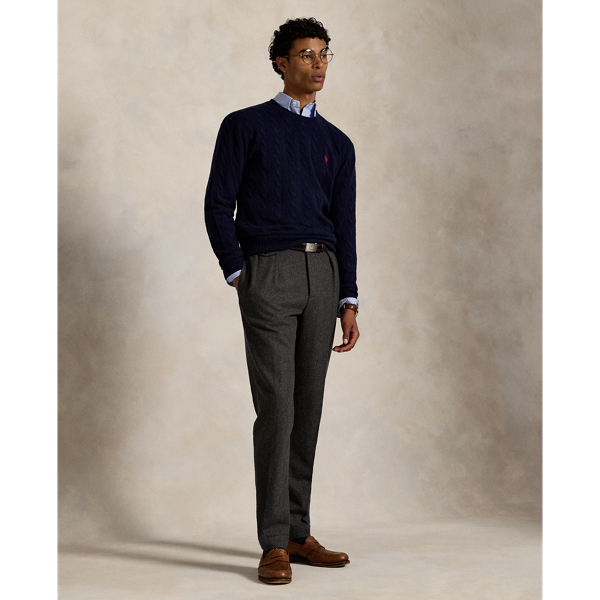 (取寄) ラルフローレン メンズ ウール-カシミヤ ケーブルニット セーター Polo Ralph Lauren men Wool-Cashmere Cable-Knit Sweater Hunter Navy Cable-Knit Wool-Cashmere Sweater | Ralph Lauren