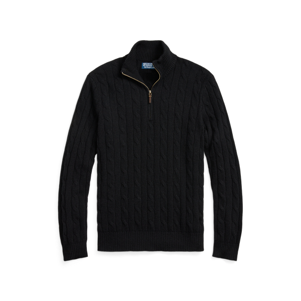Cable-Knit Cashmere Quarter-Zip Sweater | Ralph Lauren