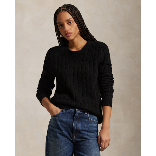 Black round neck jumper womens hotsell