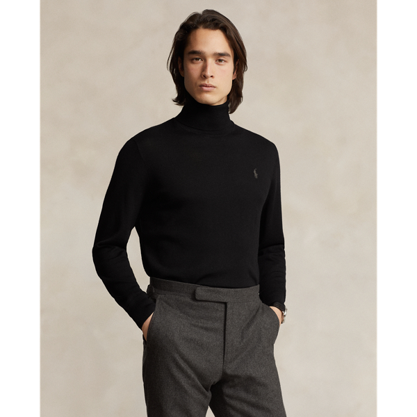 Polo Black Washable Wool Turtleneck Sweater Polo Ralph Lauren 1