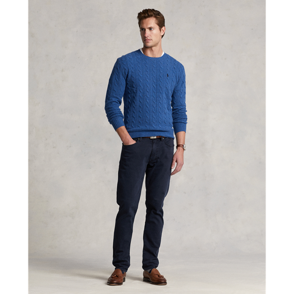 Twilight Blue Heather Cable-Knit Wool-Cashmere Sweater Polo Ralph Lauren 4