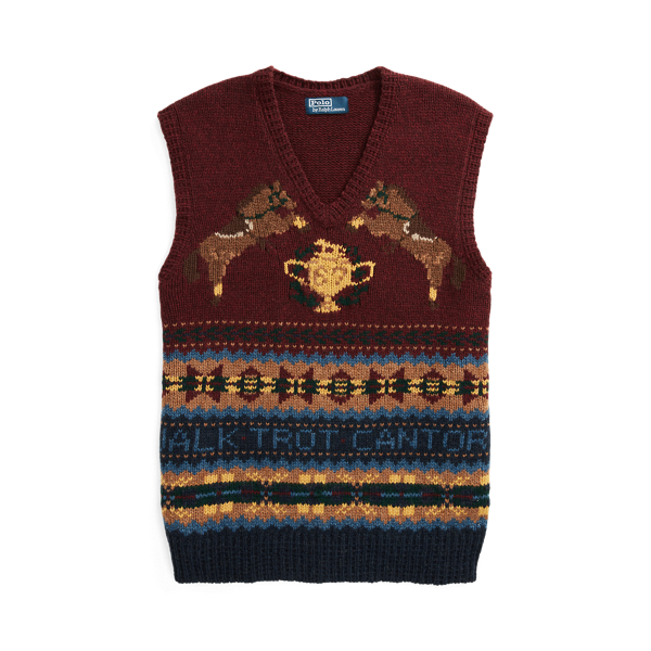 Reitsport-Pullunder aus Wollmischung Polo Ralph Lauren in Wein multi 2