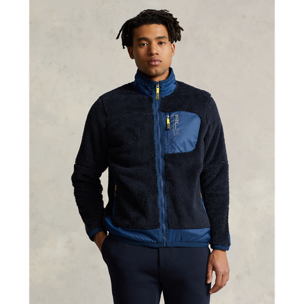 College Navy Pile Fleece Jacket RLX 1