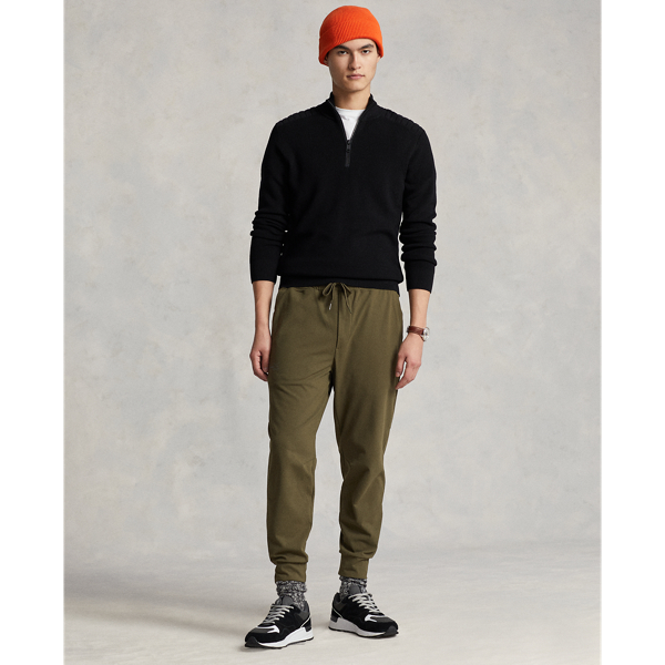 Polo Black Washable Wool Quarter-Zip Sweater RLX 4