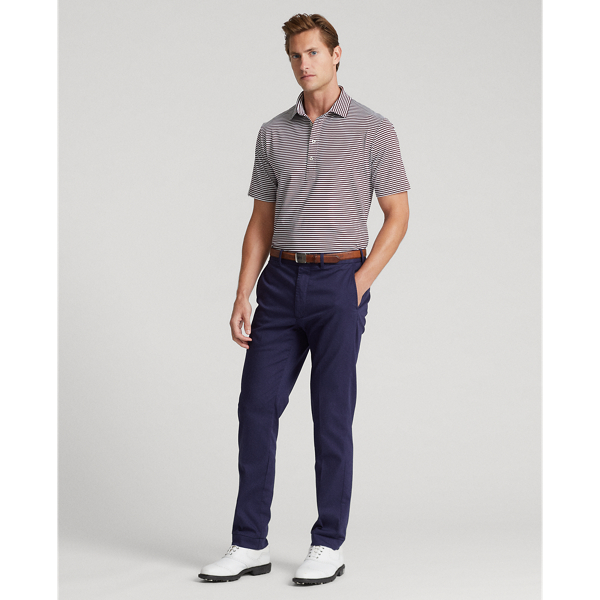 Rich Ruby/Ceramic White Classic Fit Stretch Jersey Polo Shirt RLX 4