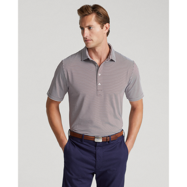 Rich Ruby/Ceramic White Classic Fit Stretch Jersey Polo Shirt RLX 1