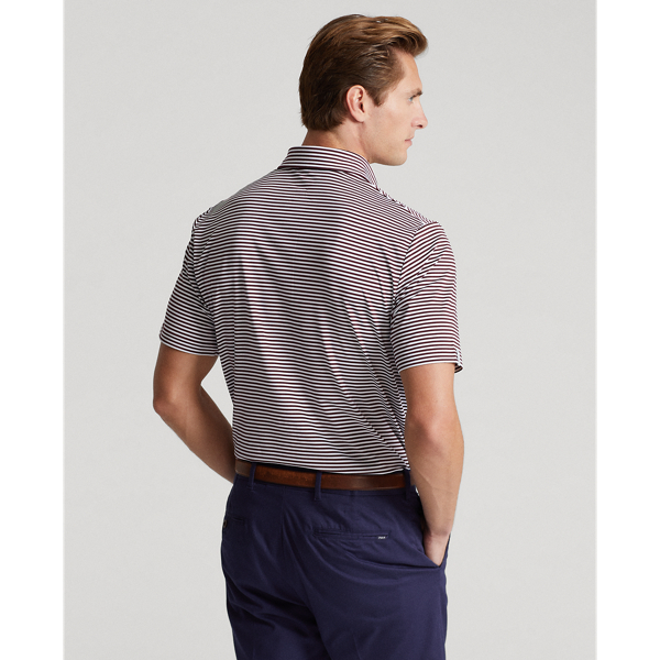Rich Ruby/Ceramic White Classic Fit Stretch Jersey Polo Shirt RLX 5