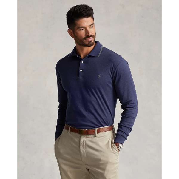 Soft Cotton Long-Sleeve Polo Shirt