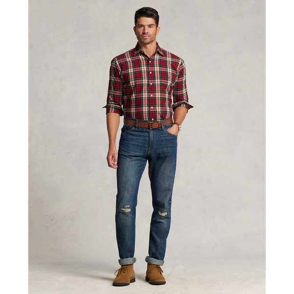 Red/White Multi Plaid Oxford Shirt Big & Tall 3