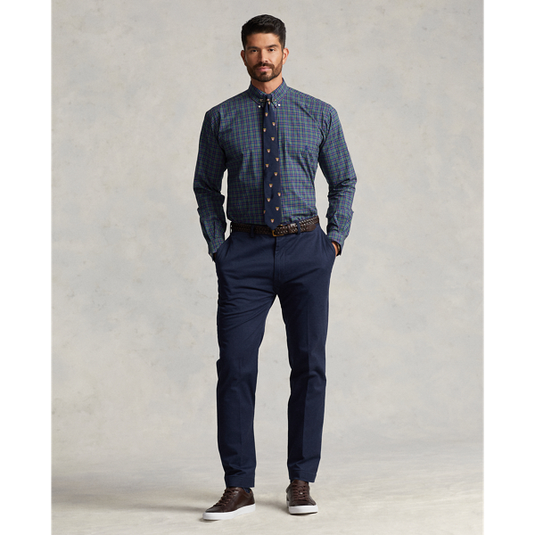 Chemise &eacute;cossaise popeline stretch Big & Tall en Royal/Green Multi 4