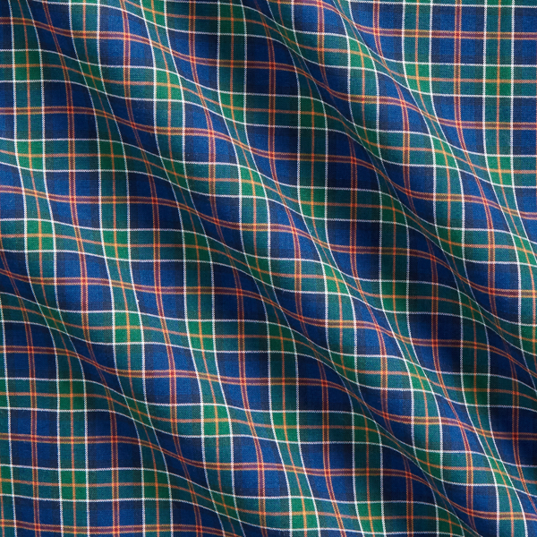 Chemise &eacute;cossaise popeline stretch Big & Tall en Royal/Green Multi 7