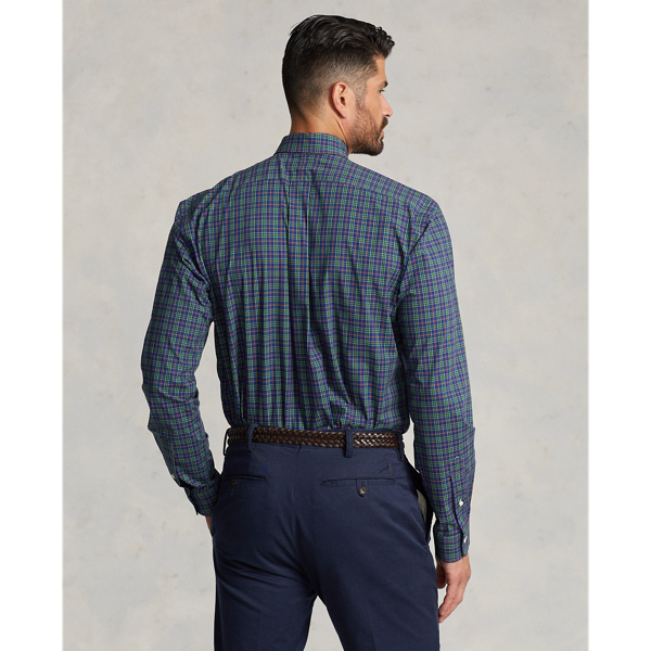 Chemise &eacute;cossaise popeline stretch Big & Tall en Royal/Green Multi 5