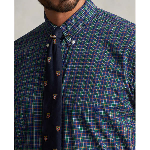 Chemise &eacute;cossaise popeline stretch Big & Tall en Royal/Green Multi 6