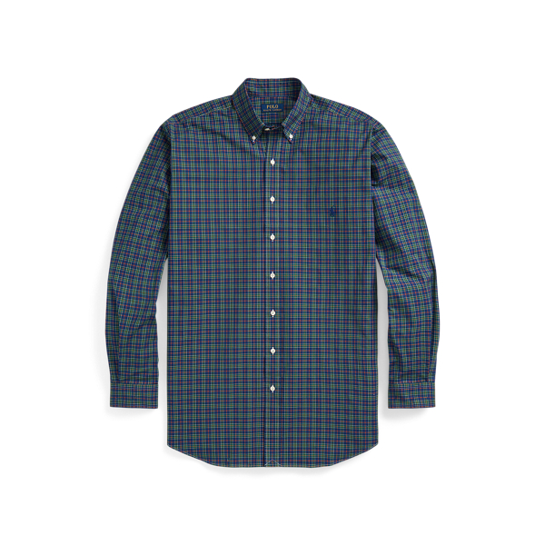 Chemise &eacute;cossaise popeline stretch Big & Tall en Royal/Green Multi 2