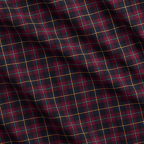Burgundy/Navy Multi Plaid Stretch Poplin Shirt Big & Tall 7
