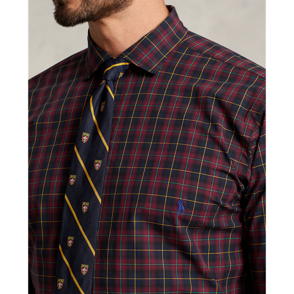 Burgundy/Navy Multi Plaid Stretch Poplin Shirt Big & Tall 6