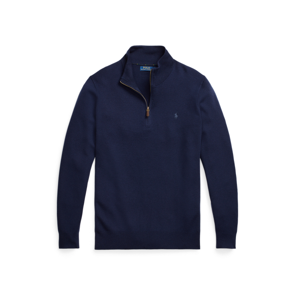 Washable Wool Quarter-Zip Jumper Big & Tall 1