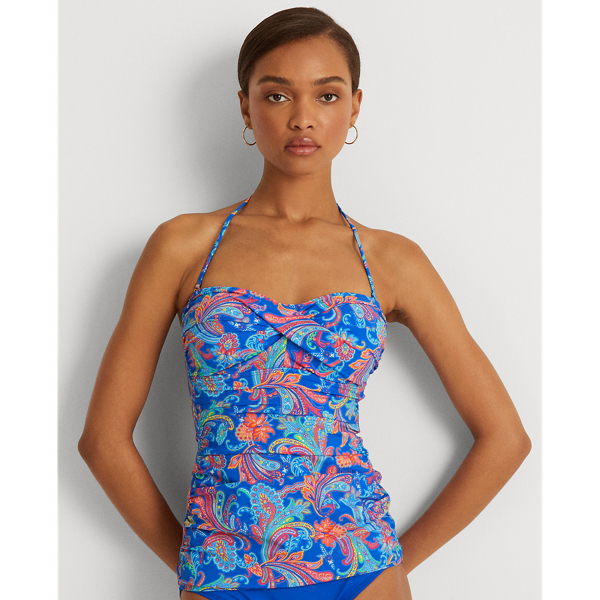 Multi Paisley Twist-Front Bandeau Tankini Lauren 3