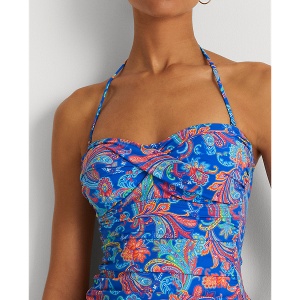 Multi Paisley Twist-Front Bandeau Tankini Lauren 5