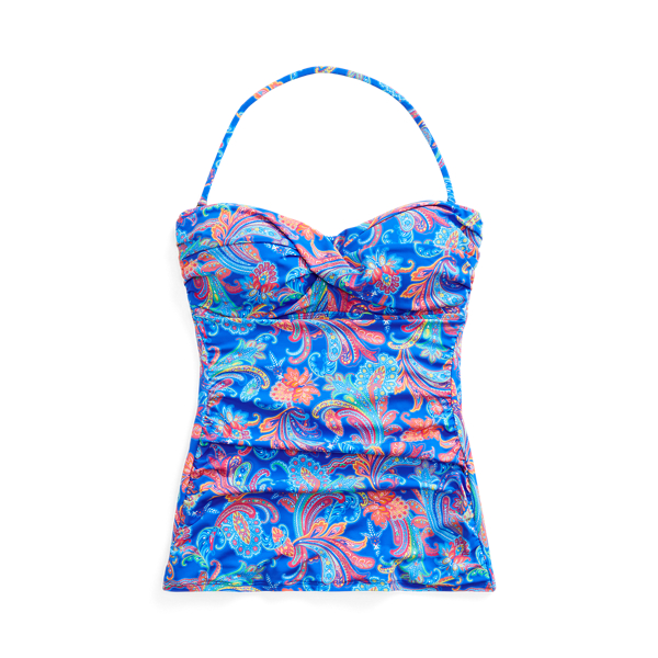Multi Paisley Twist-Front Bandeau Tankini Lauren 2