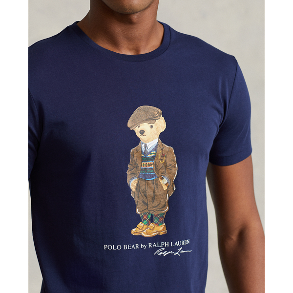 Custom-Slim-Fit T-Shirt mit Polo Bear Polo Ralph Lauren in Newport-Navy/Trad. 6