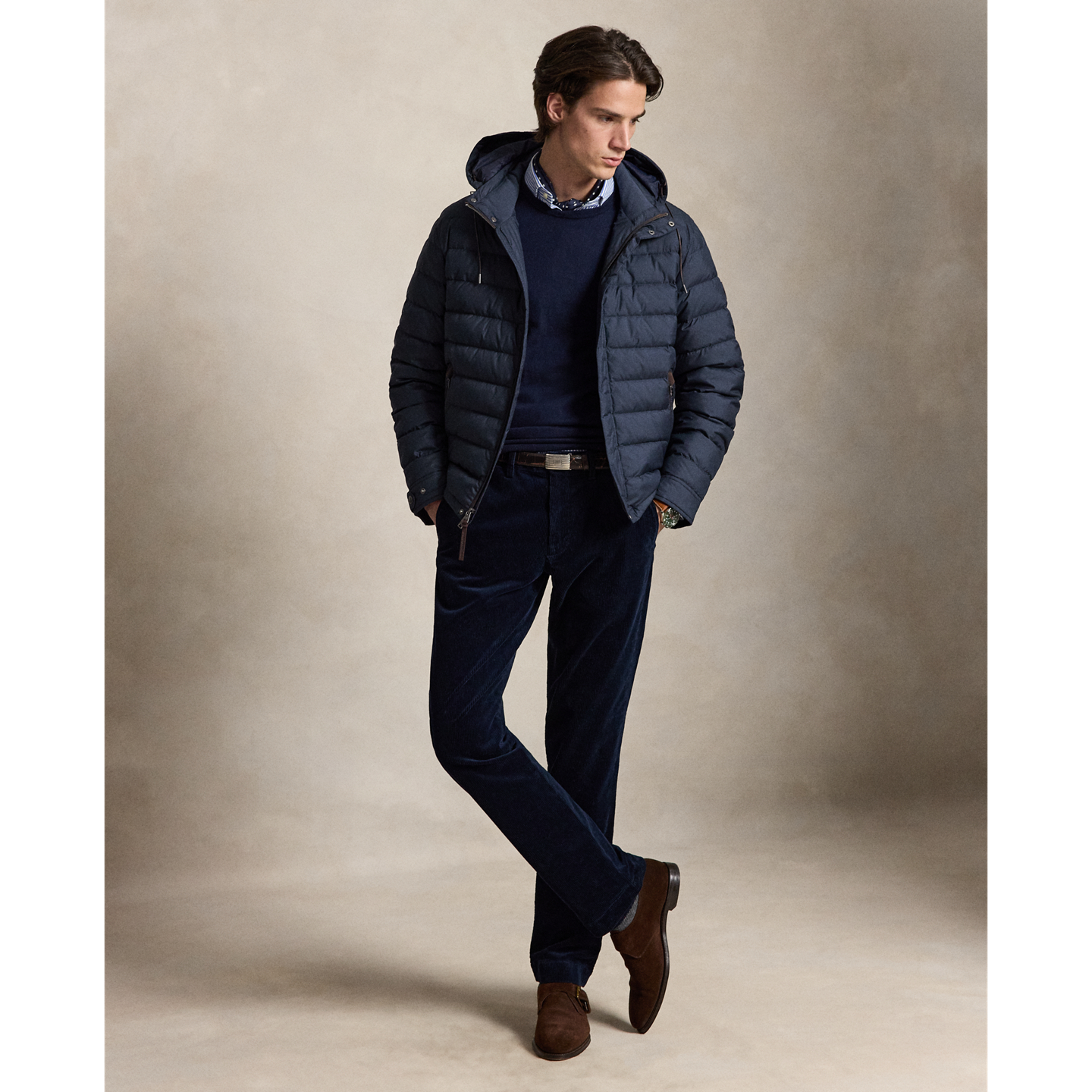 Брюки Ralph Lauren Bedford Straight Fit Corduroy Pant, цвет: Тёмно-синий — фото 4