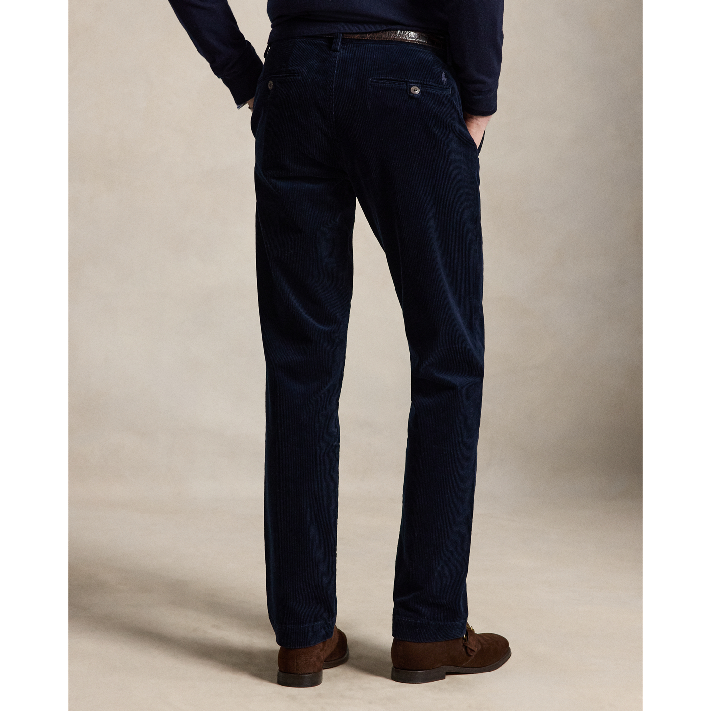 Брюки Ralph Lauren Bedford Straight Fit Corduroy Pant, цвет: Тёмно-синий — фото 2