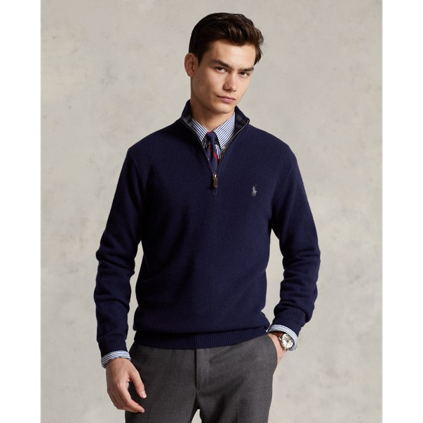 Good POLO RALPH LAUREN Quarter Zip Wool Sweater