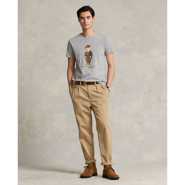 Custom slim jersey T-shirt met Polo Bear Polo Ralph Lauren in Fa 22 Andover Htr Heritge 4