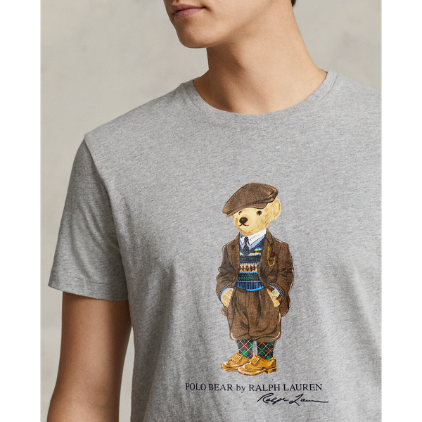 Custom slim jersey T-shirt met Polo Bear Polo Ralph Lauren in Fa 22 Andover Htr Heritge 6
