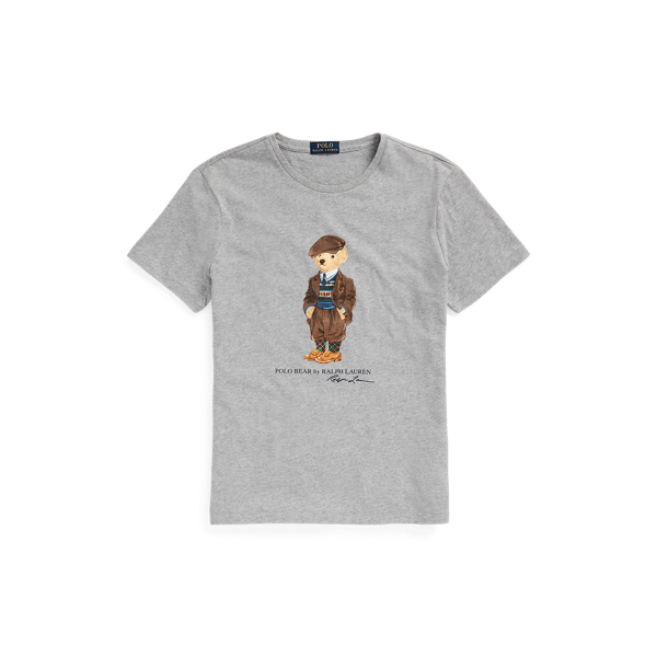 Custom slim jersey T-shirt met Polo Bear Polo Ralph Lauren in Fa 22 Andover Htr Heritge 2