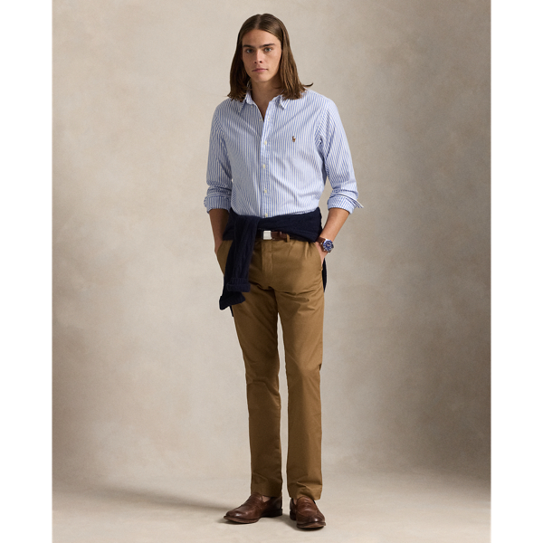 Custom Fit Striped Stretch Oxford Shirt