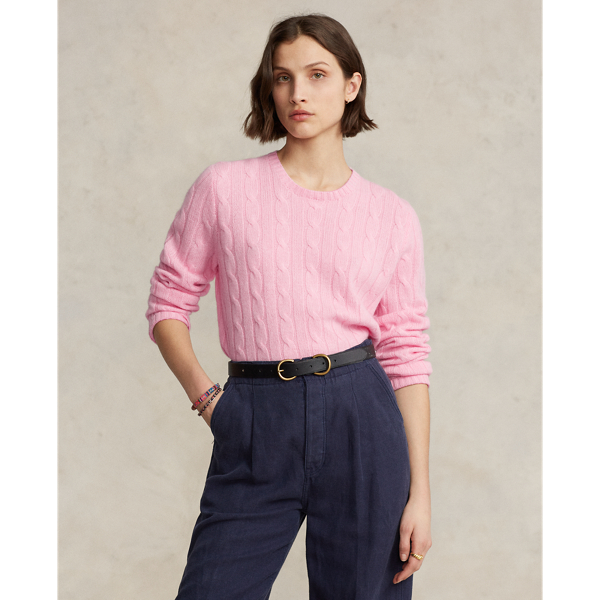 Kaschmirpullover mit Zopfmuster Polo Ralph Lauren in Gedecktes Carmel-Rosa 6