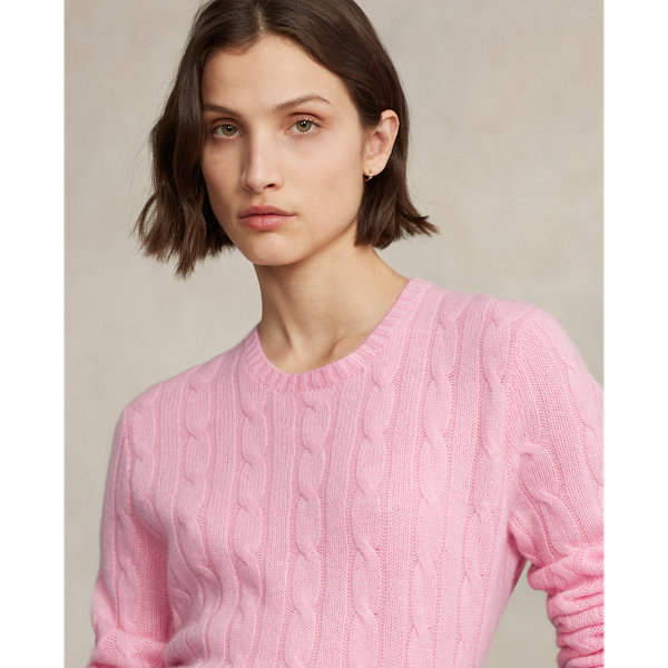 Kaschmirpullover mit Zopfmuster Polo Ralph Lauren in Gedecktes Carmel-Rosa 9