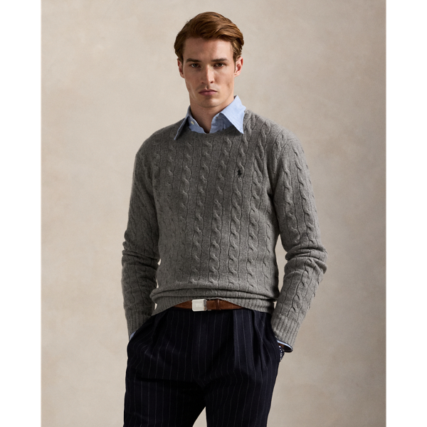 Ralph lauren mens cable knit sweater on sale