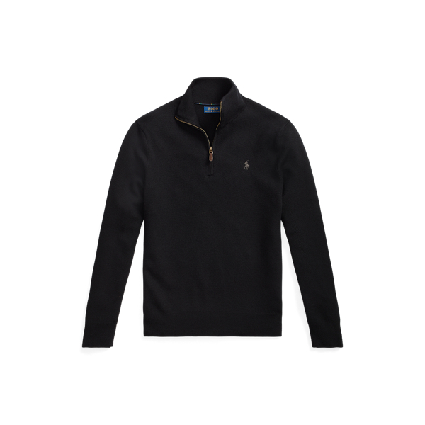 Pull demi-zipp&eacute; en laine lavable Polo Ralph Lauren en 1