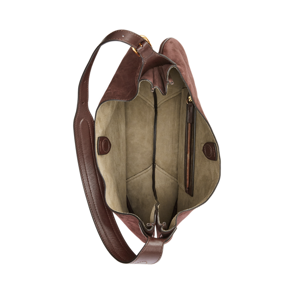 Schultertasche Polo ID aus Wildleder Polo Ralph Lauren in Schokoladenbraun 5