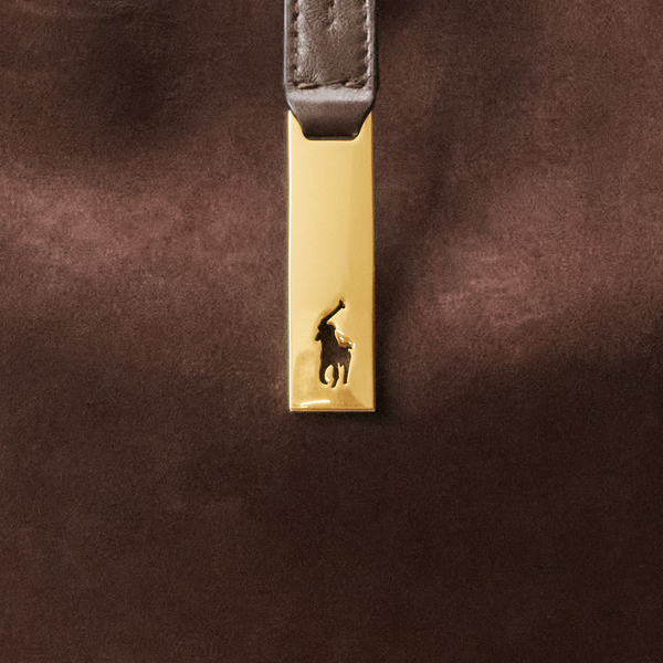 Schultertasche Polo ID aus Wildleder Polo Ralph Lauren in Schokoladenbraun 6