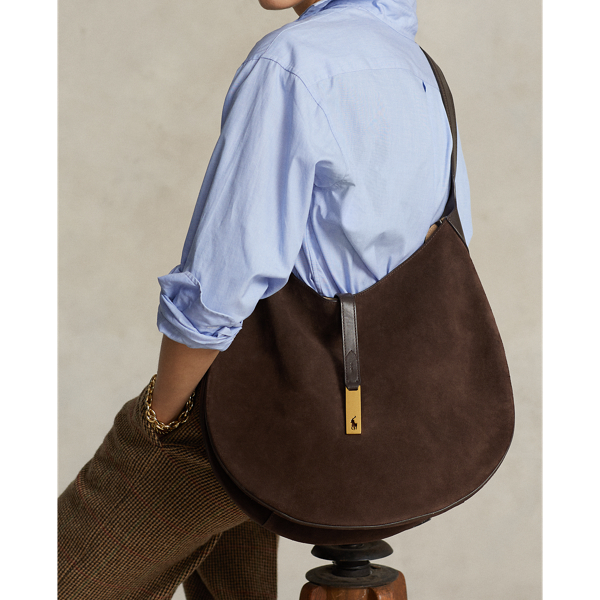 Schultertasche Polo ID aus Wildleder Polo Ralph Lauren in Schokoladenbraun 8