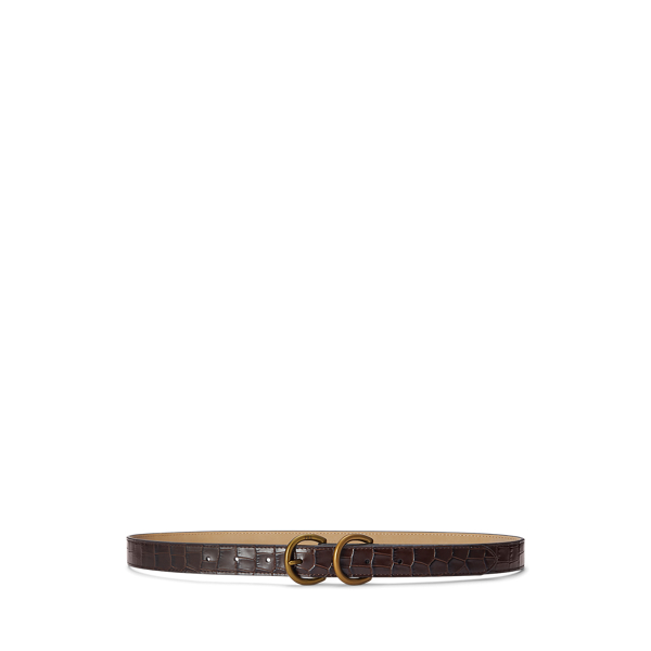 Cinto fino com relevo de crocodilo Polo Ralph Lauren em 1